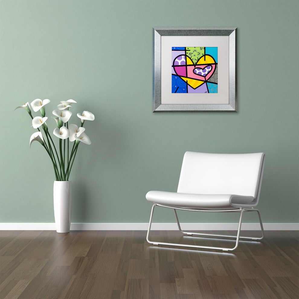 Roberto Rafael 'Big Heart IV' Matted Framed Art