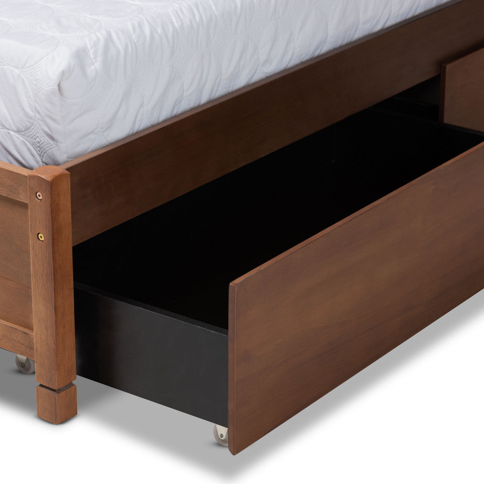 Saffron Modern Brown Finished Wood King Size 4-Drawer Platform Storage Bed