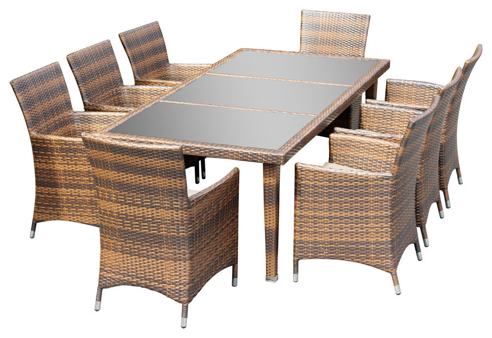 Ohana 9-Piece Dining Set, Beige, Mixed Brown