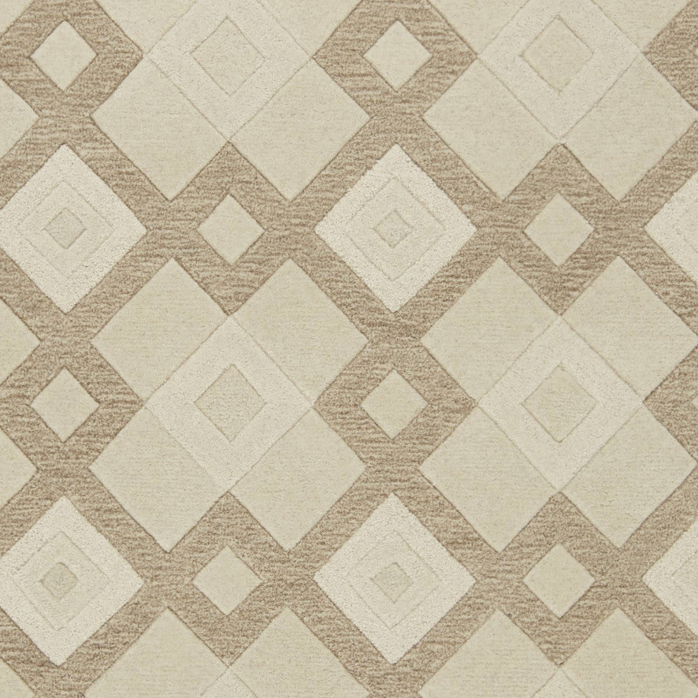 HomeRoots 5' x 8' Wool Ivory Area Rug