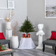 3' Colorado Mountain Pine Faux Xmas Tree W/Lights, Bendable Branches & Pinecones