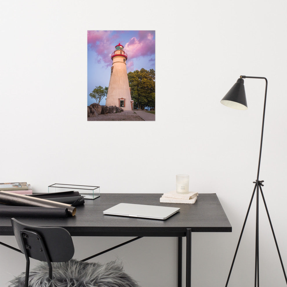 Marblehead Lighthouse at Sunset Coastal Landscape Unframed Wall Art Prints, 18" X 24"