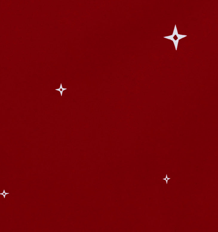 Shining Stars, Holiday Geometric Print Placement, Red, Set Of 4