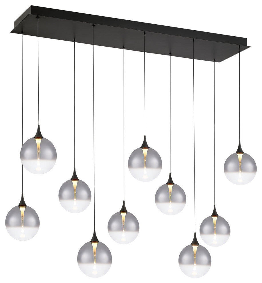 Iissa 10L 47" Black Smoke Chandelier