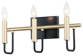 Maxim 10253 Sullivan 3 Light 16"W Bathroom Vanity Light - Black / Gold