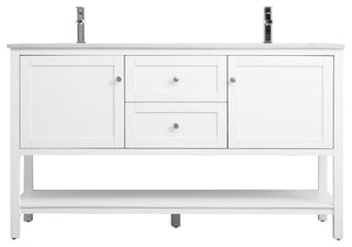 60" Double Bathroom Vanity, White