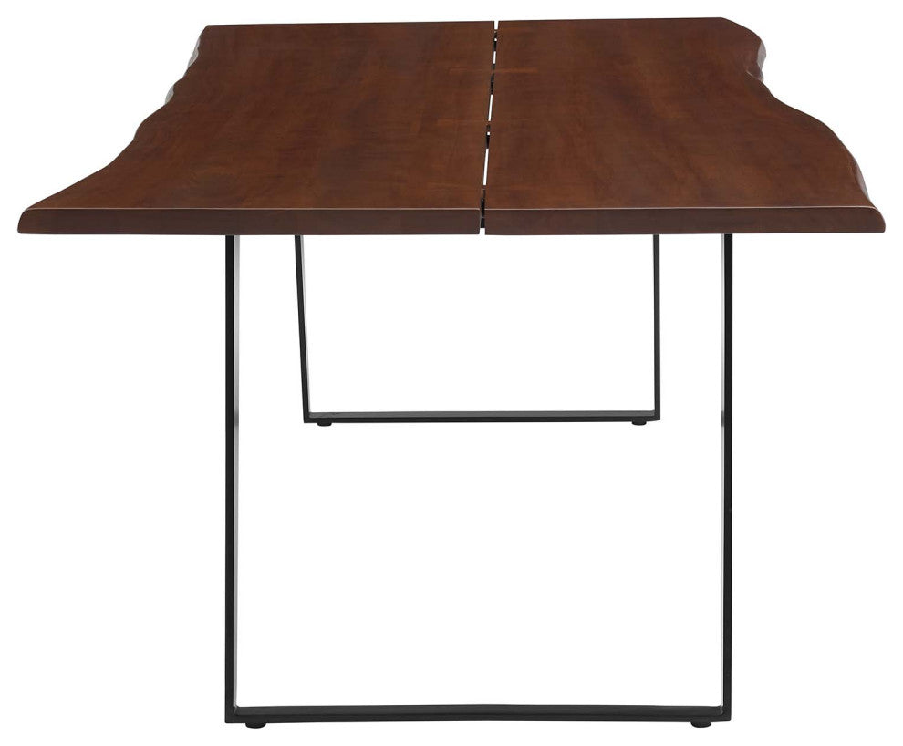Viggo 96" Live Edge Acacia Wood Dining Table, Black Walnut