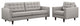 Modway Empress Armchair and Sofa, Set of 2, Light Gray