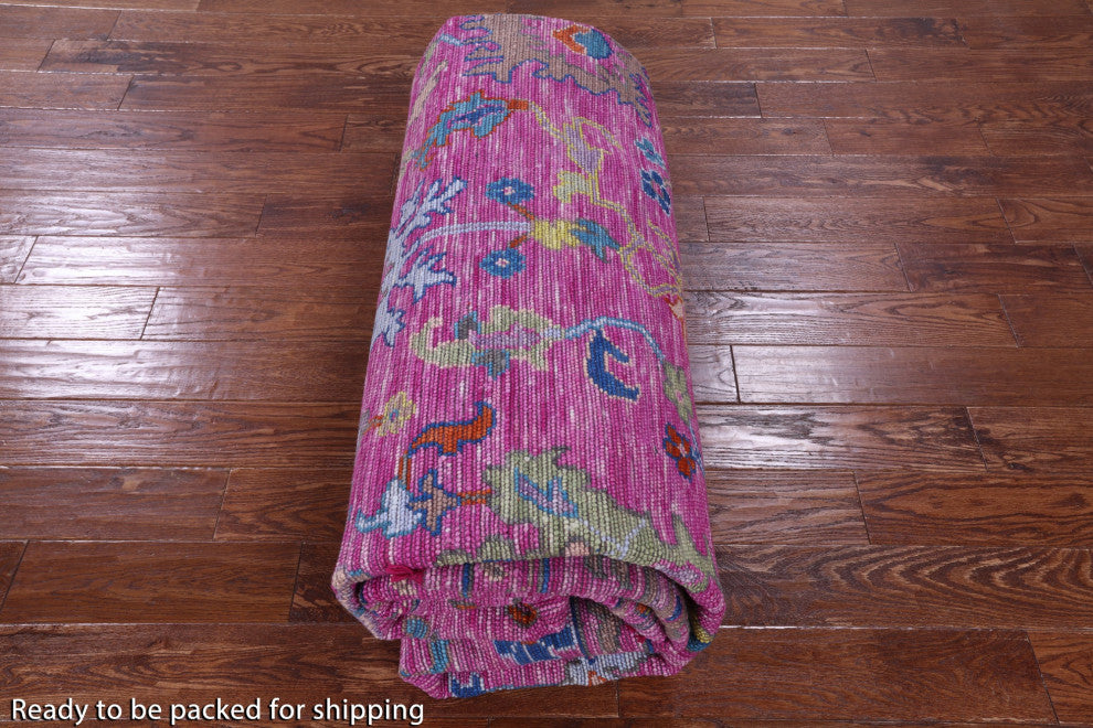 10' Square Turkish Oushak Handmade Wool Rug - Q13546
