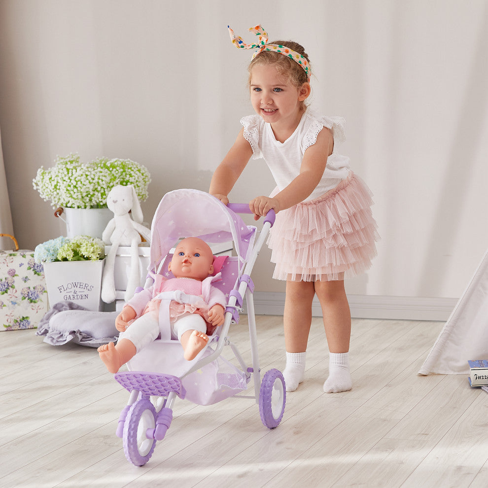 Baby Doll Jogging Stroller - Purple / Stars
