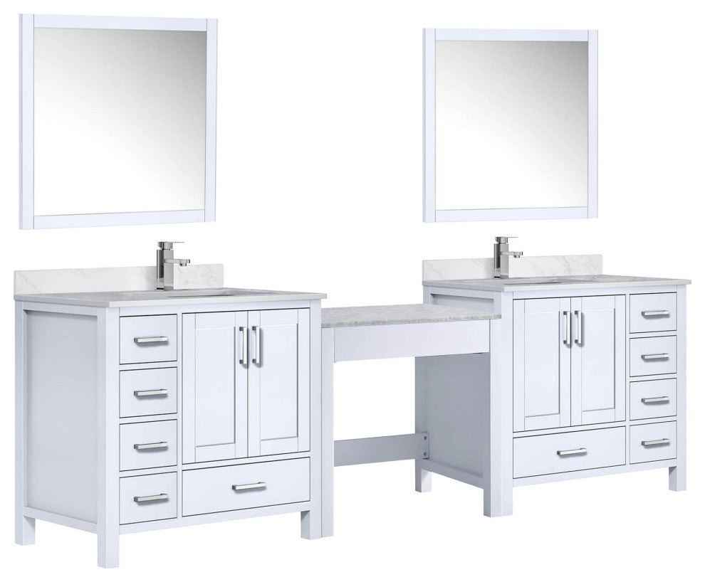 Lexora Coraline Double Bath Vanity White 102 With Countertop, Faucet & Mirror