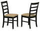 East West Furniture Parfait 38" Fabric Dining Chairs in Black (Set of 2)