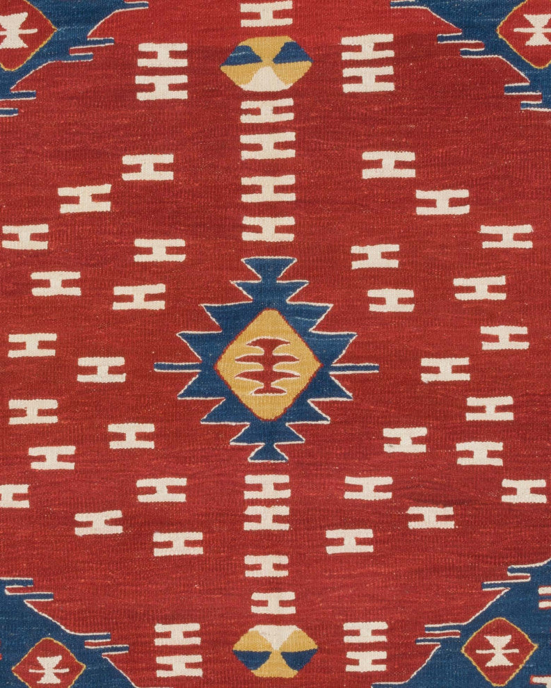 New Handwoven Turkish Kilim Rug 4' 6" x 5' 7", 54 in. x 67 in.