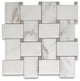 Calacatta Gold Marble Basketweave Mosaic Tile Cinderella Gray Honed, 1 sheet