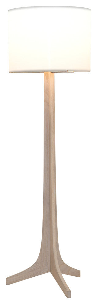 Nauta Floor Lamp, White Washed, White Linen, No Shelf