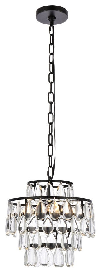 Elegant Lighting Mila 3-Light Pendant Black