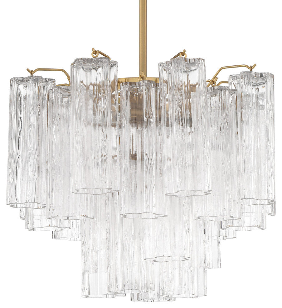 Crystorama Lighting Group ADD-300-CL Addis 4 Light 18"W Waterfall - Aged Brass