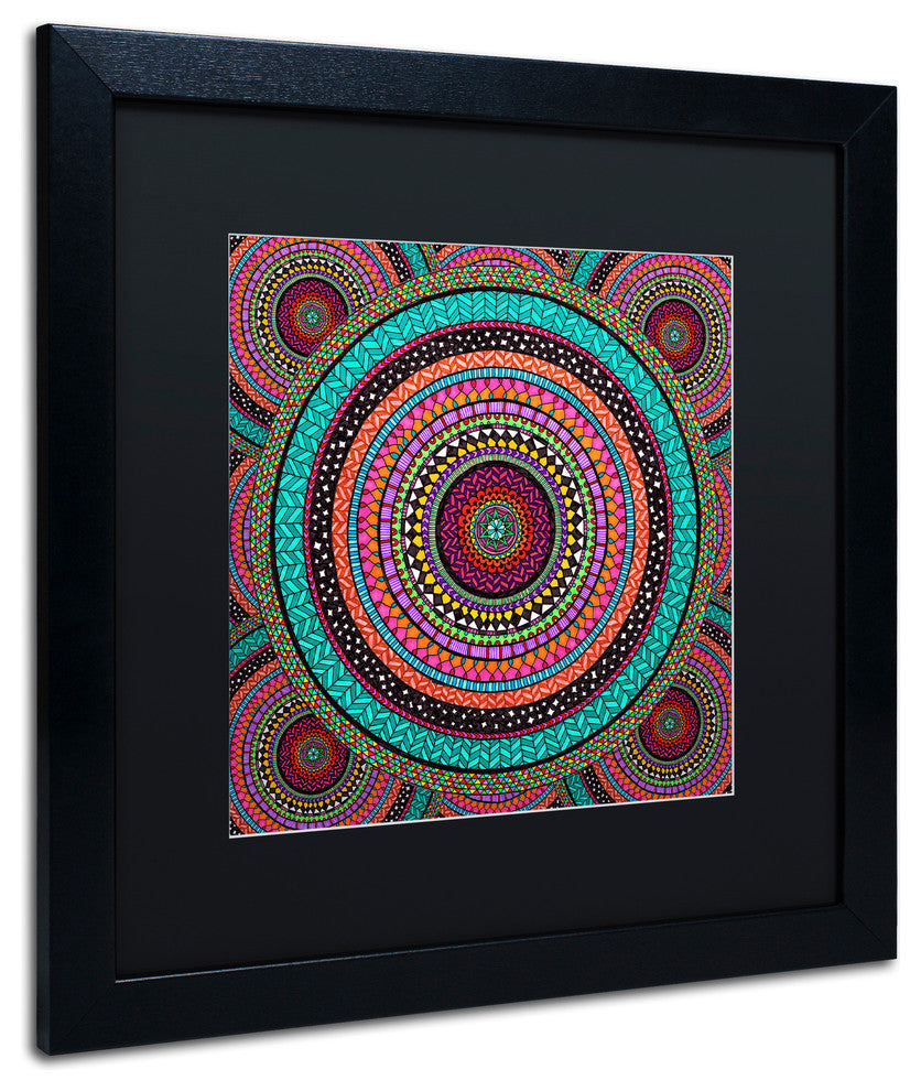 Hello Angel ''Into The Night'' Art, Black Frame, Black Mat, 16x16