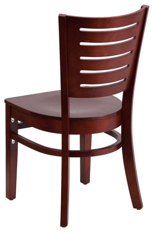 Dyersburg Wood Chair Slat Back Mahogany Wood Seat