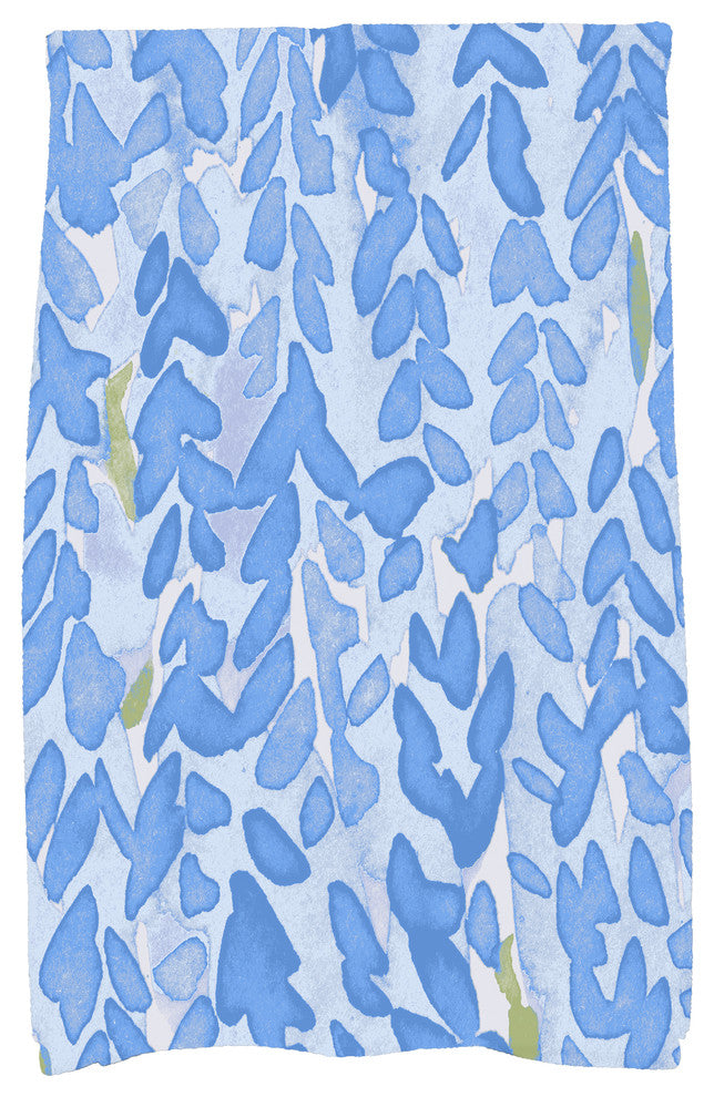 Flower Bell Floral Kitchen Towel, Light Blue, 18"x30"