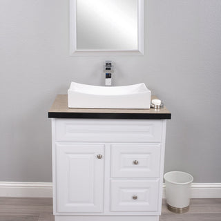 Porcelain Vessel Sink and Faucet Combo Set, Chrome