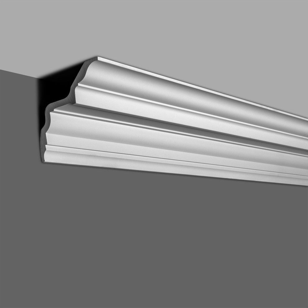 7" Face, Plain Polyurethane Crown Moulding, 2-Pack