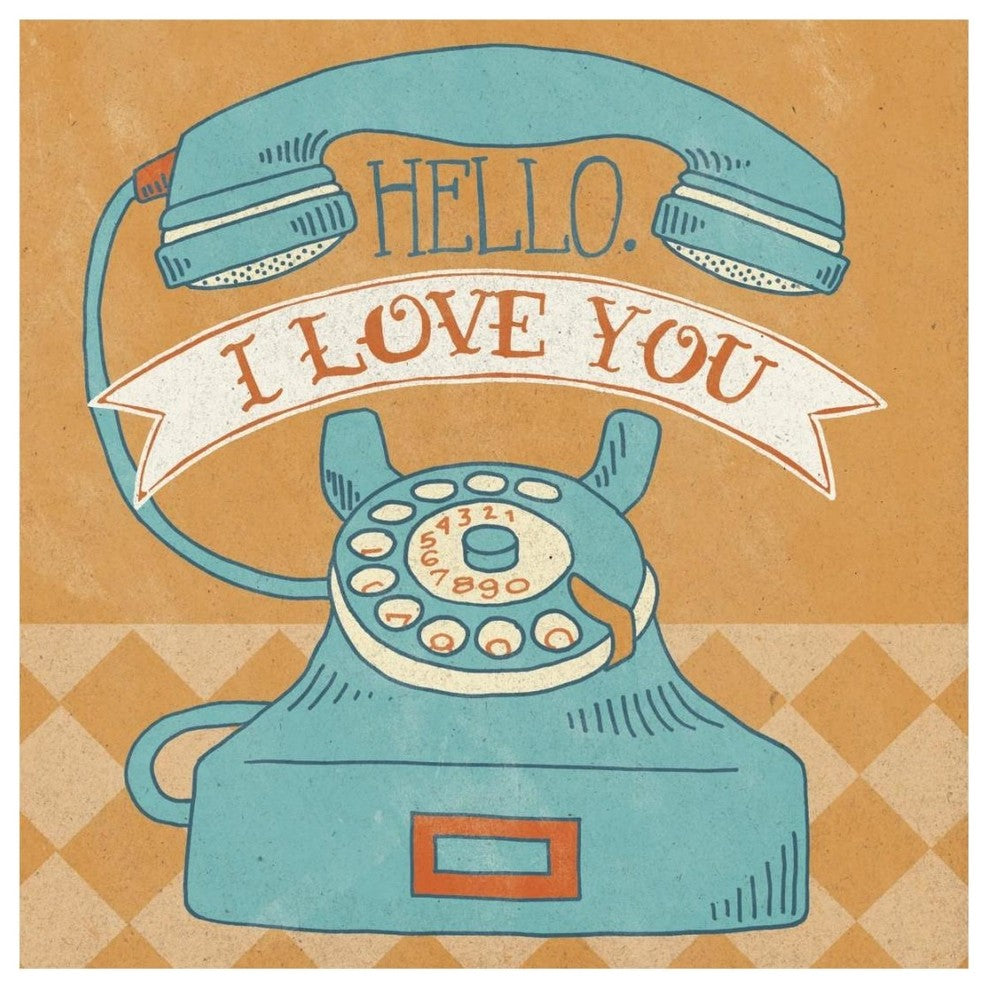 "Hello I Love You Orange" Digital Paper Print by Mary Urban, 20"x20"