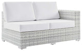 Convene Outdoor Patio Right-Arm Loveseat Light Gray White