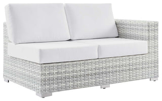 Convene Outdoor Patio Right-Arm Loveseat Light Gray White