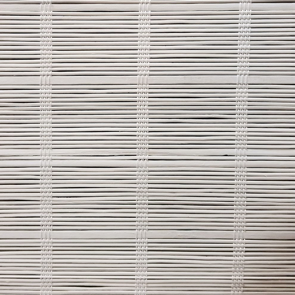 Cordless Bayshore Matchstick Bamboo Roman Shade, White, 35"x64"