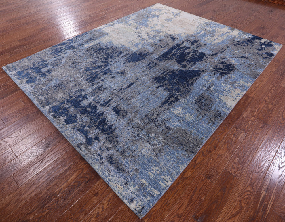 Wool & Silk Modern Hand Knotted Rug 7' 10" X 10' 0" - Q15975