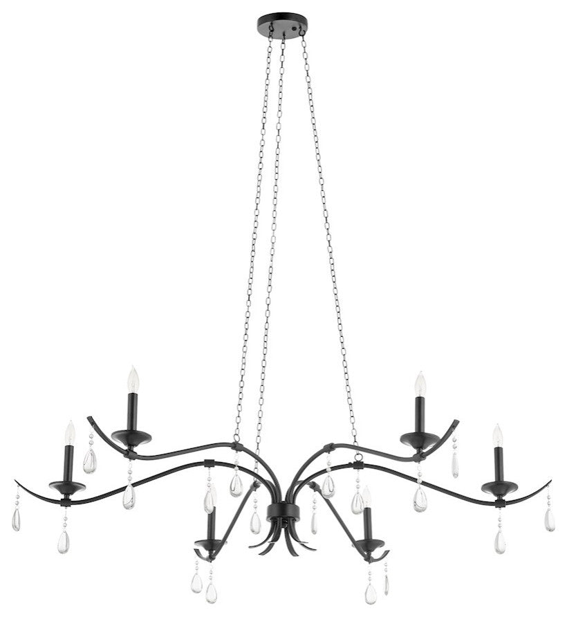 Quorum 602-6-59 6-Light Chandelier, Matte Black
