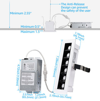 4 Pack 5CCT LED Recessed Linear Light Dimmable With J-Box