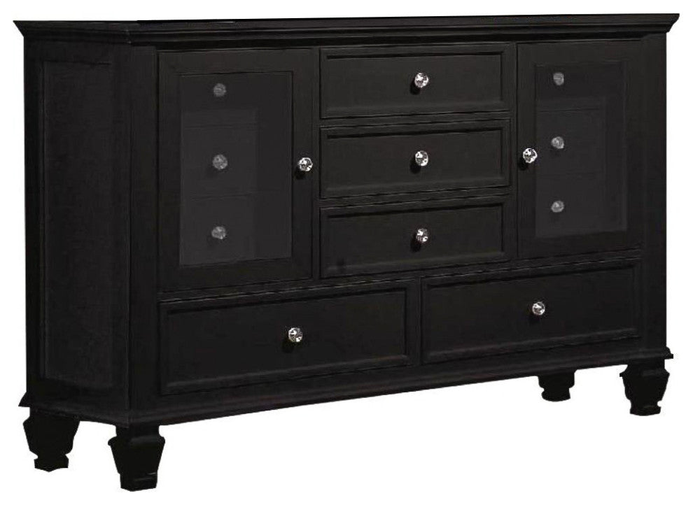 Wood Dresser with 11 Drawers, Black