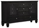 Wood Dresser with 11 Drawers, Black