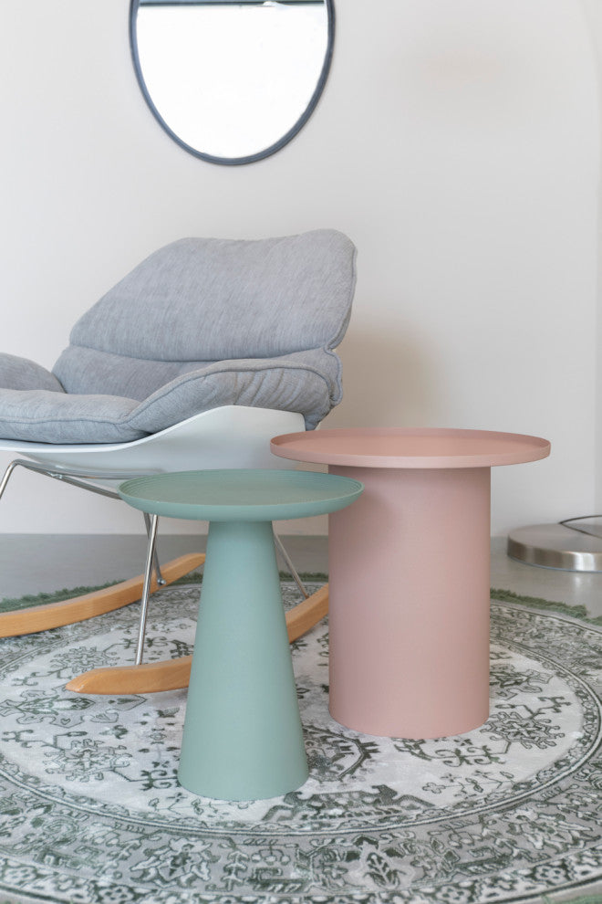 Minimalist Pedestal Side Table L | DF Ringar, Rose Pink