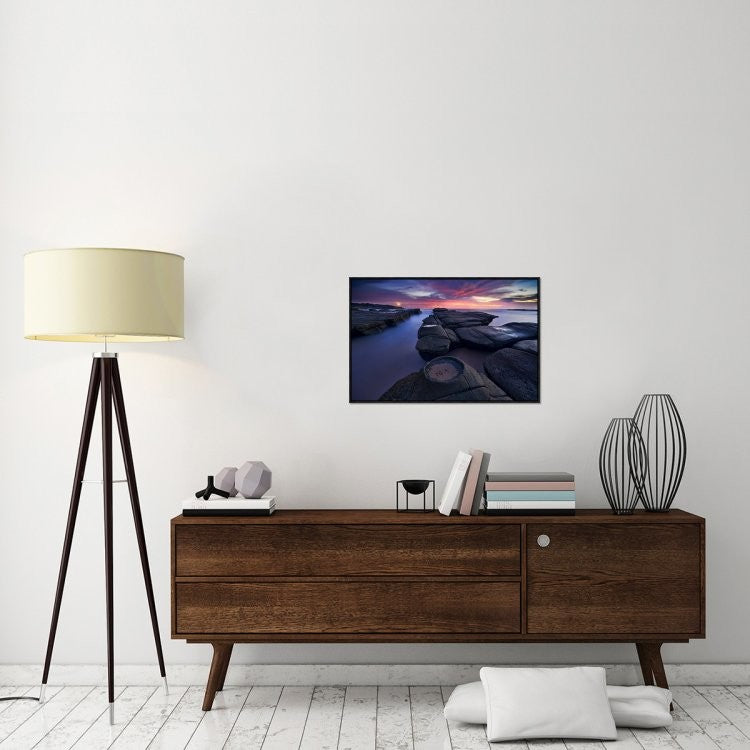 "Lighthouse" Framed Canvas Giclee by Yan Zhang, 31x21"