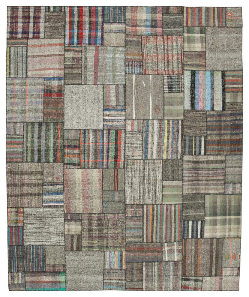 Rug N Carpet - Handmade Oriental 10' 10'' x 13' 5'' Rustic Patchwork Kilim Rug