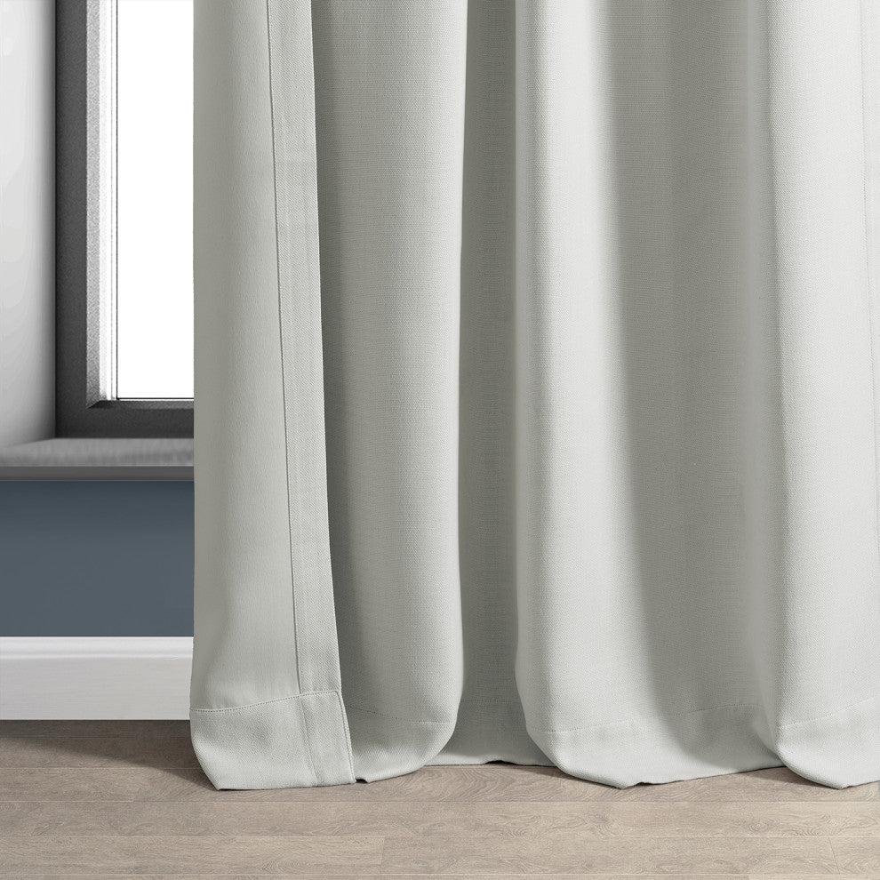Chalk Off White Textured Bellino Room Darkening Curtain Single Panel, 50"x120"