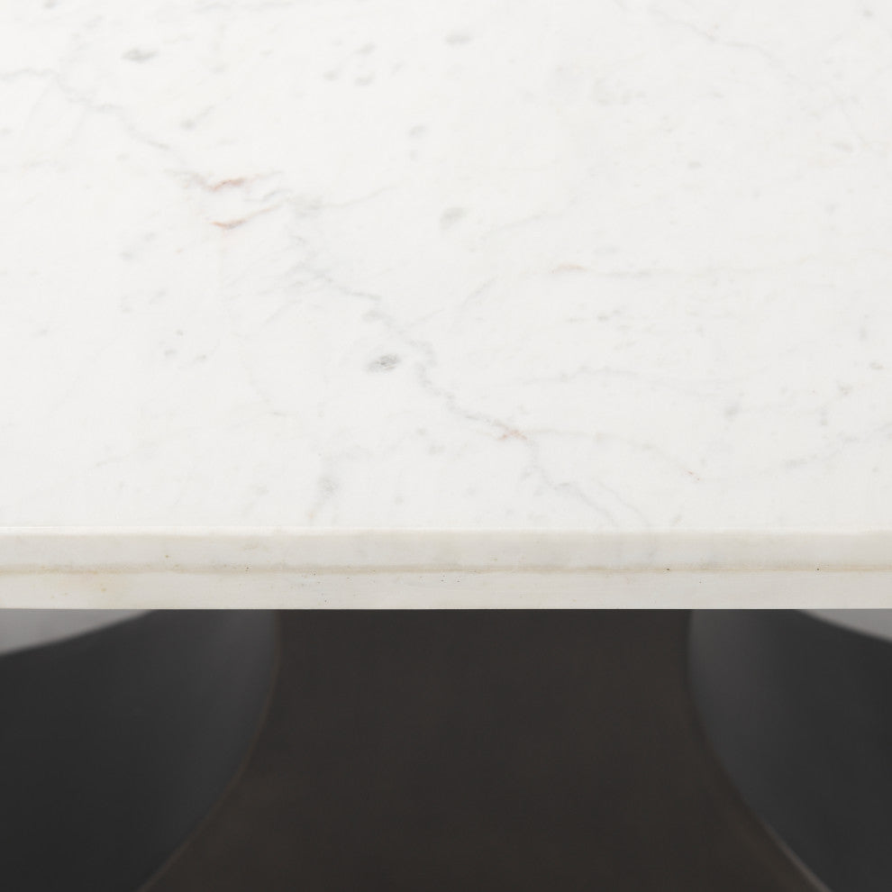 Maxton 79.0L x 39.0W x 30.0H Marble Top Dining Table