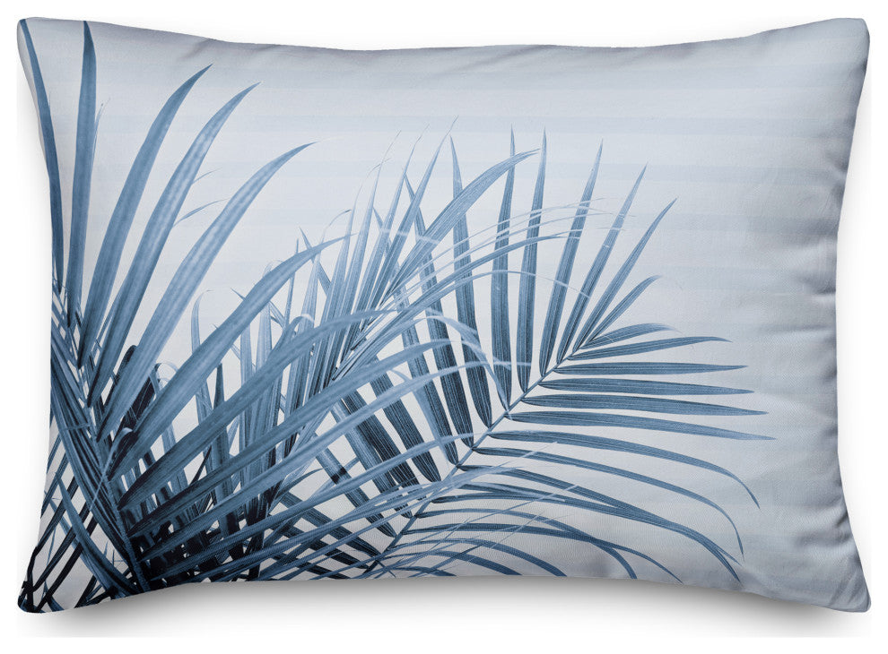 Striped Blue Palms 14x20 Spun Poly Pillow