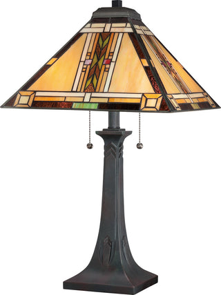 Quoizel TFNO6325VA Two Light Table Lamp, Valiant Bronze Finish