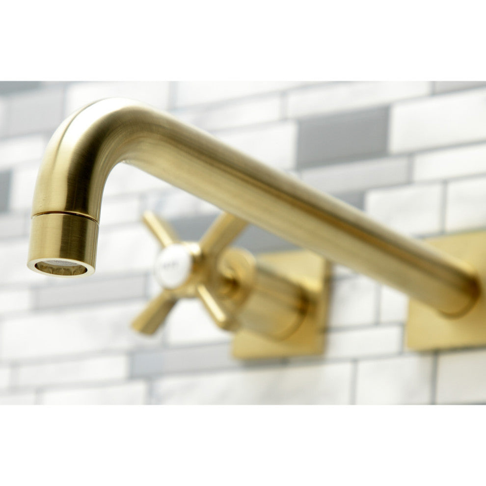KS6057ZX Wall Mount Tub Faucet, Brushed Brass