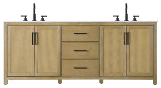 Home Living 84" Double Bathroom Vanity, Linen Oak
