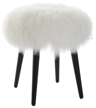 Wooly Sheepskin Accent Stool