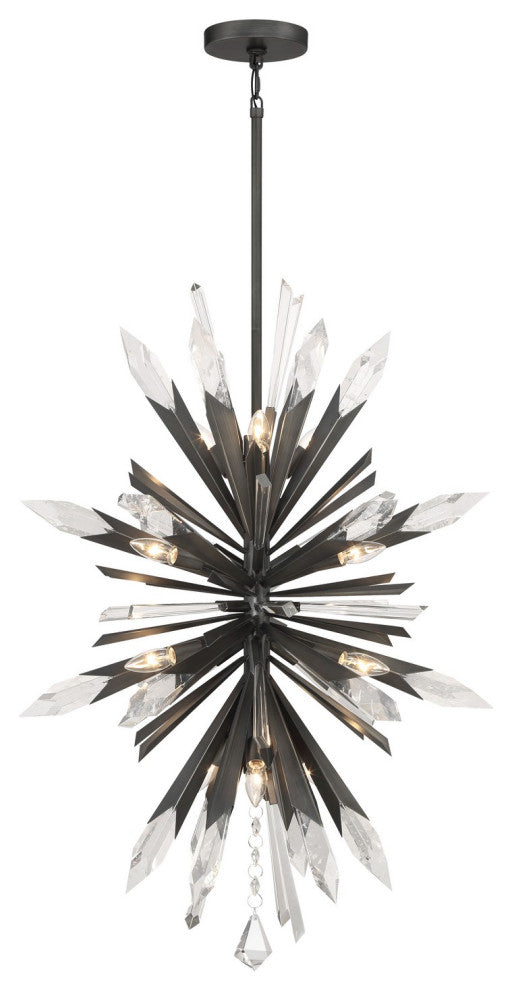 Elsa 12 Light Pendant, Midnight Graphite