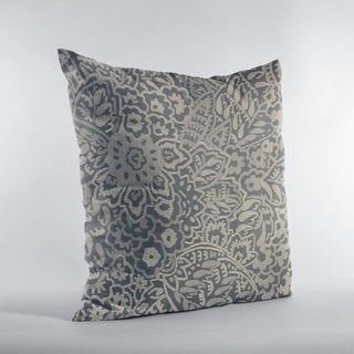Plutus Blue Gardens Paisley Luxury Throw Pillow, 22"x22"