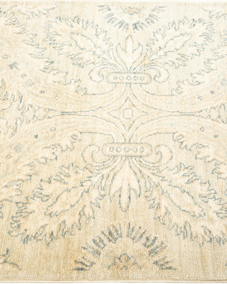 Eclectic, One-of-a-Kind Hand-Knotted Area Rug Green, 2'8"x8'2"
