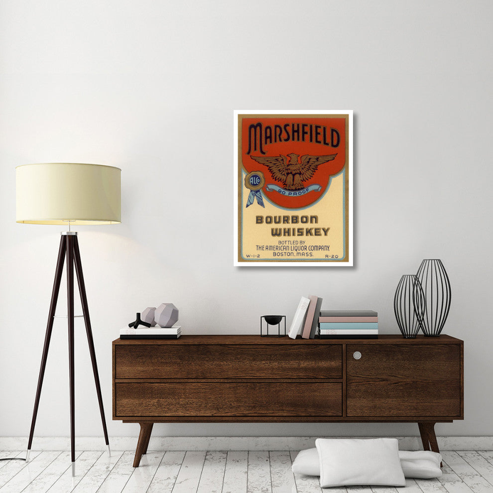 "Marshfield Bourbon Whiskey" Print by Vintage Booze Labels, 29"x38"