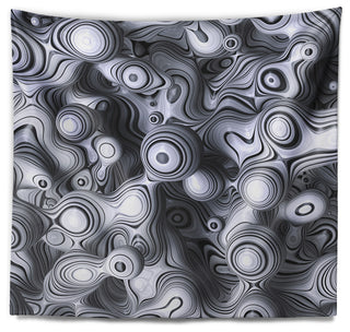 3D Abstract Wavy Bubbles Abstract Wall Tapestry, 80"x68"
